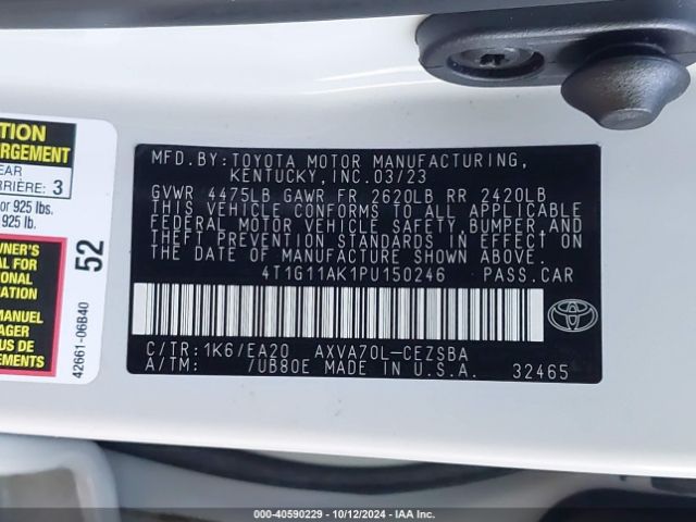 Photo 8 VIN: 4T1G11AK1PU150246 - TOYOTA CAMRY 