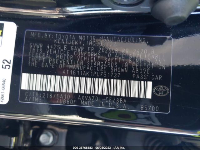 Photo 8 VIN: 4T1G11AK1PU751737 - TOYOTA CAMRY 