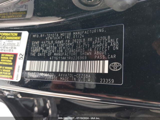 Photo 8 VIN: 4T1G11AK1RU226969 - TOYOTA CAMRY 