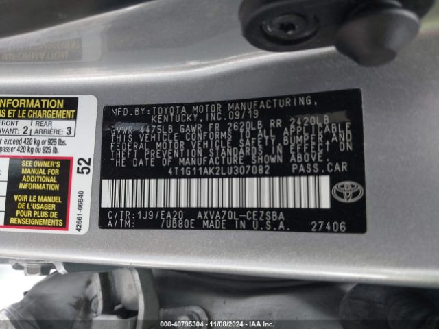 Photo 8 VIN: 4T1G11AK2LU307082 - TOYOTA CAMRY 