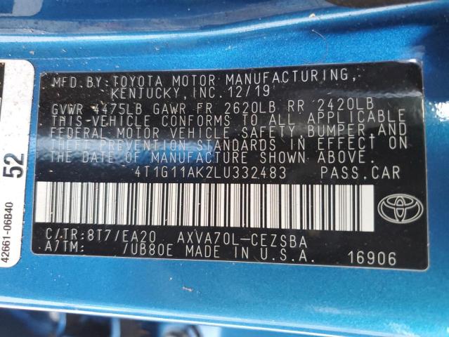 Photo 11 VIN: 4T1G11AK2LU332483 - TOYOTA CAMRY SE 