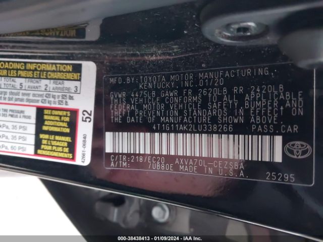 Photo 8 VIN: 4T1G11AK2LU338266 - TOYOTA CAMRY 