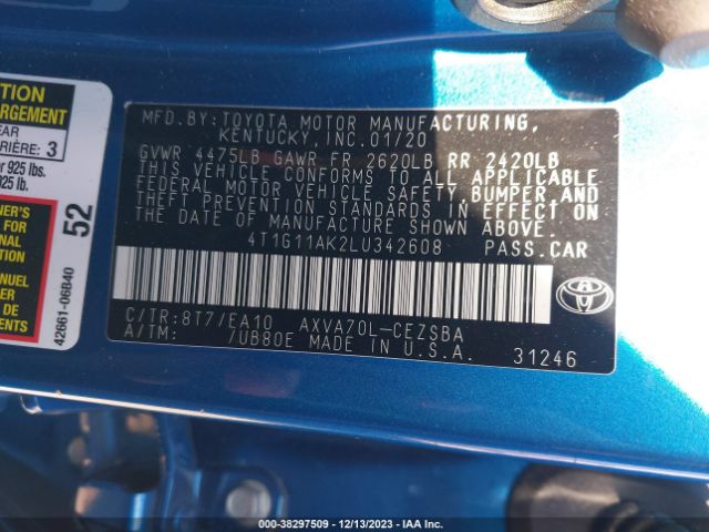 Photo 8 VIN: 4T1G11AK2LU342608 - TOYOTA CAMRY 