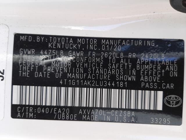 Photo 9 VIN: 4T1G11AK2LU344181 - TOYOTA CAMRY SE 