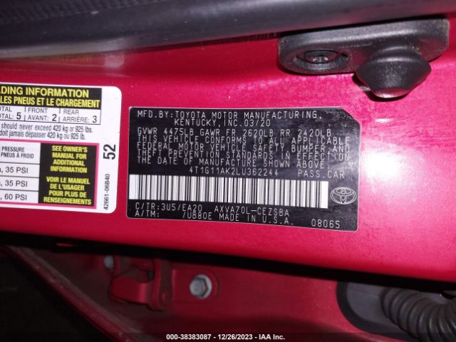 Photo 8 VIN: 4T1G11AK2LU362244 - TOYOTA CAMRY 