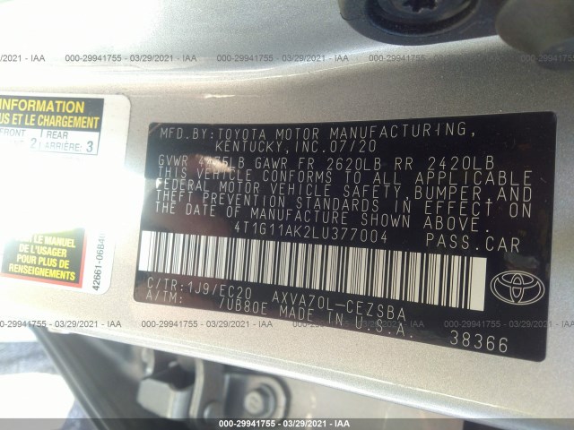 Photo 8 VIN: 4T1G11AK2LU377004 - TOYOTA CAMRY 