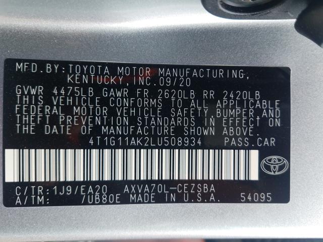 Photo 9 VIN: 4T1G11AK2LU508934 - TOYOTA CAMRY 