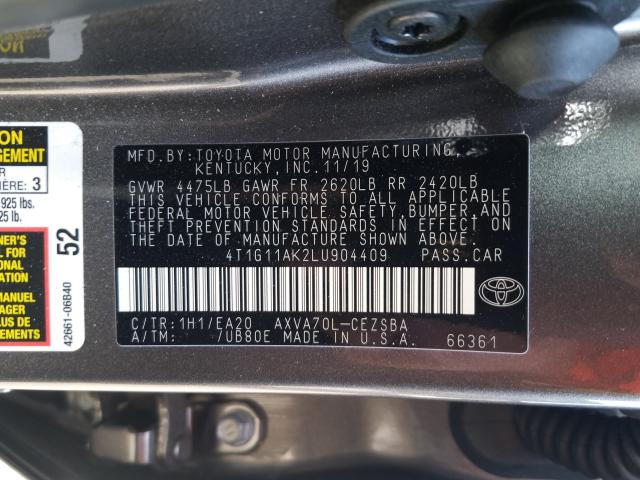 Photo 9 VIN: 4T1G11AK2LU904409 - TOYOTA CAMRY SE 