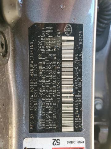 Photo 11 VIN: 4T1G11AK2LU933523 - TOYOTA CAMRY 