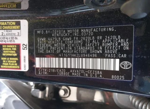 Photo 8 VIN: 4T1G11AK2LU946496 - TOYOTA CAMRY 