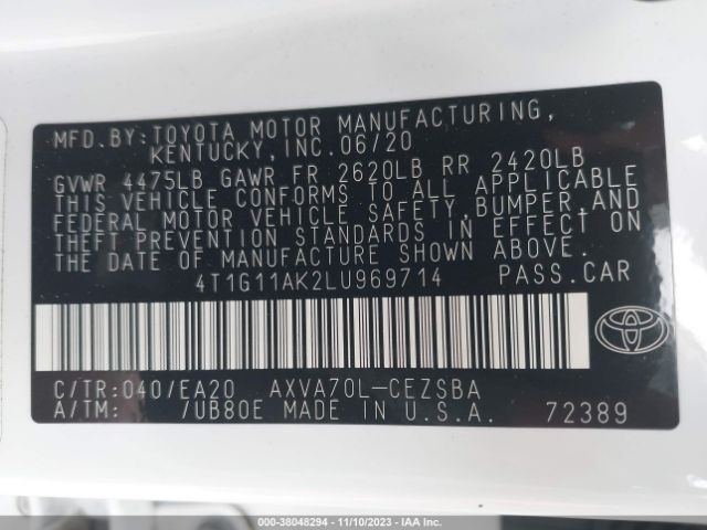 Photo 8 VIN: 4T1G11AK2LU969714 - TOYOTA CAMRY 