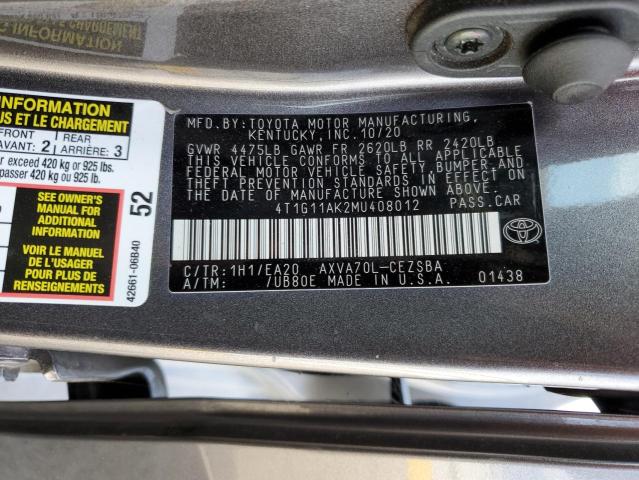 Photo 12 VIN: 4T1G11AK2MU408012 - TOYOTA CAMRY 