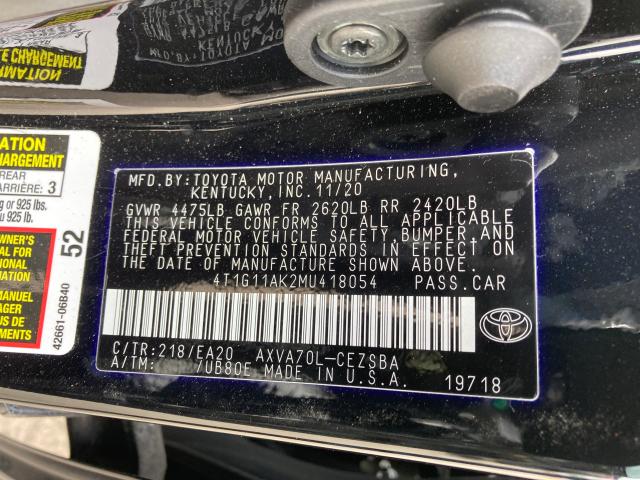 Photo 9 VIN: 4T1G11AK2MU418054 - TOYOTA CAMRY SE 