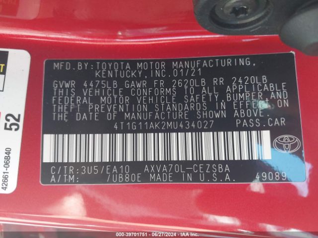 Photo 8 VIN: 4T1G11AK2MU434027 - TOYOTA CAMRY 