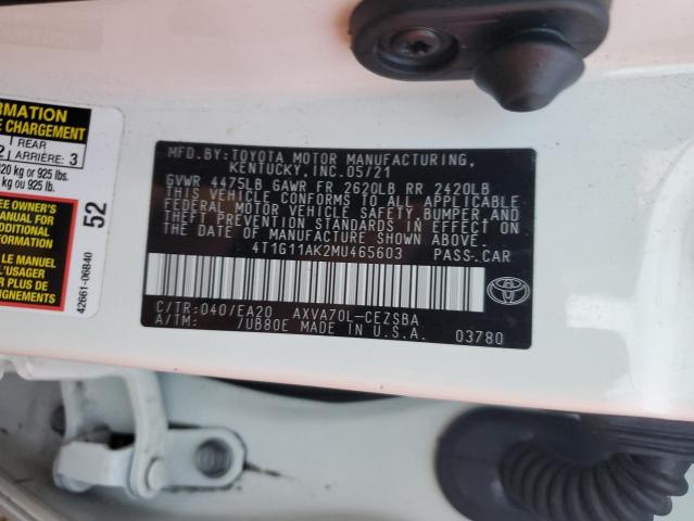 Photo 12 VIN: 4T1G11AK2MU465603 - TOYOTA CAMRY SE 