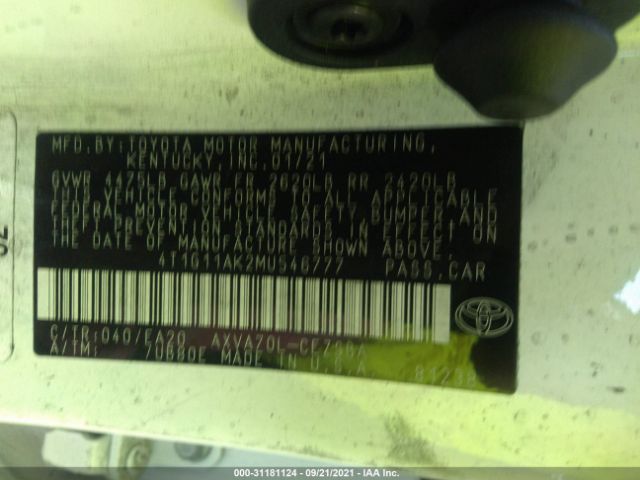 Photo 8 VIN: 4T1G11AK2MU546777 - TOYOTA CAMRY 