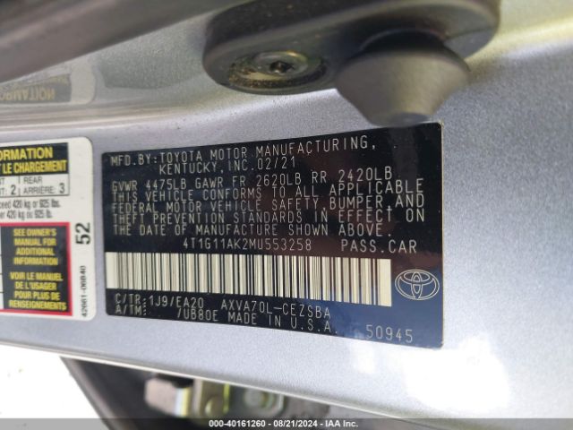 Photo 8 VIN: 4T1G11AK2MU553258 - TOYOTA CAMRY 