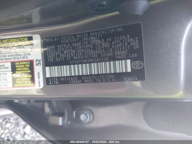 Photo 8 VIN: 4T1G11AK2MU581139 - TOYOTA CAMRY 