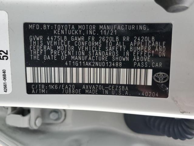 Photo 12 VIN: 4T1G11AK2NU013488 - TOYOTA CAMRY SE 