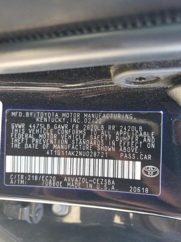 Photo 12 VIN: 4T1G11AK2NU028721 - TOYOTA CAMRY SE 