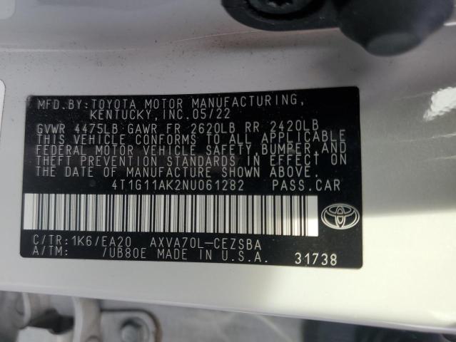 Photo 11 VIN: 4T1G11AK2NU061282 - TOYOTA CAMRY SE 