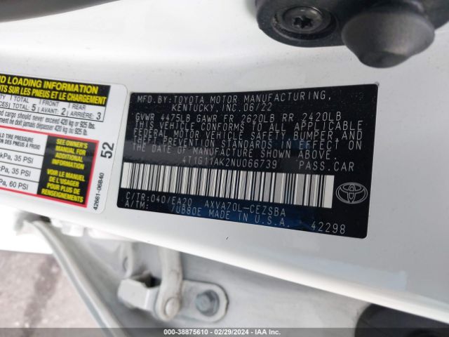 Photo 8 VIN: 4T1G11AK2NU066739 - TOYOTA CAMRY 