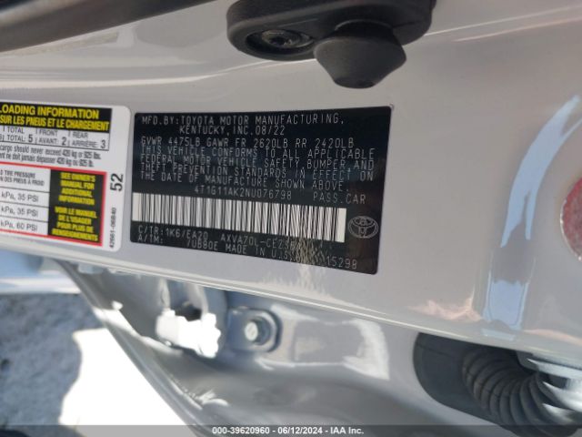 Photo 8 VIN: 4T1G11AK2NU076798 - TOYOTA CAMRY 