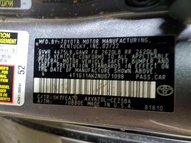 Photo 9 VIN: 4T1G11AK2NU671098 - TOYOTA CAMRY SE 