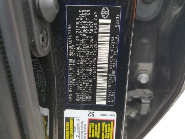 Photo 11 VIN: 4T1G11AK2NU715200 - TOYOTA CAMRY SE 