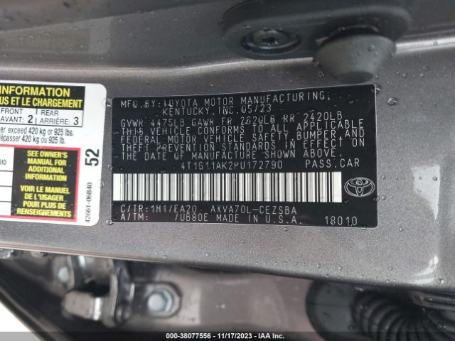 Photo 8 VIN: 4T1G11AK2PU172790 - TOYOTA CAMRY 