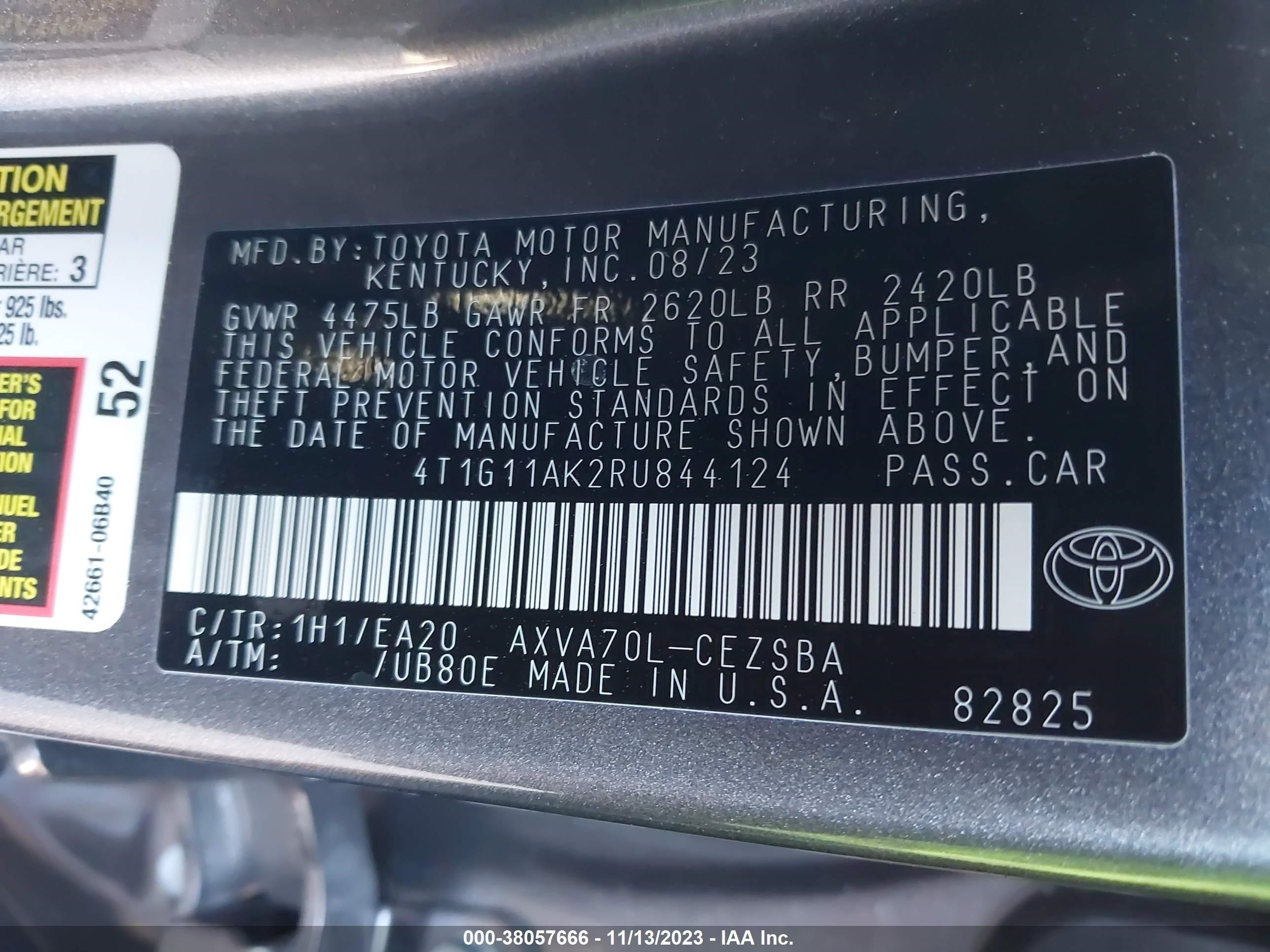 Photo 8 VIN: 4T1G11AK2RU844124 - TOYOTA CAMRY 