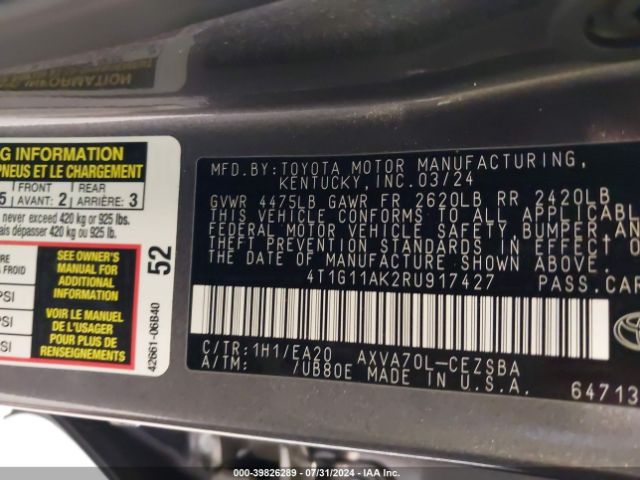 Photo 8 VIN: 4T1G11AK2RU917427 - TOYOTA CAMRY 