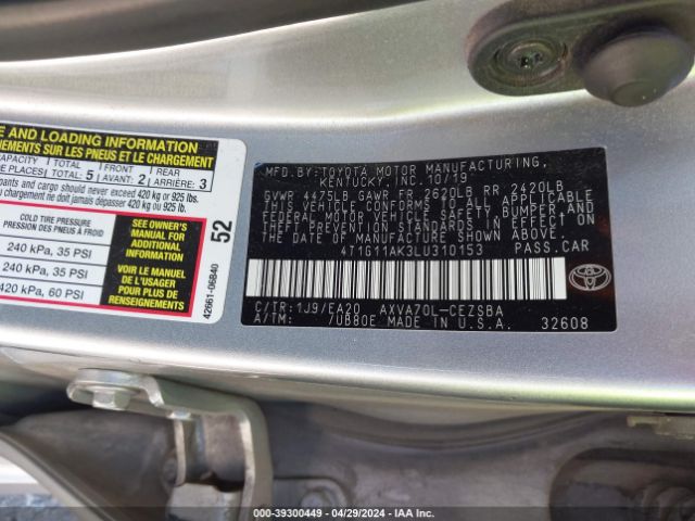 Photo 8 VIN: 4T1G11AK3LU310153 - TOYOTA CAMRY 