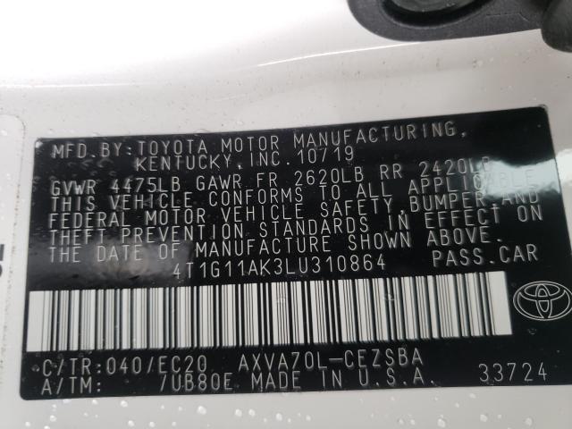 Photo 9 VIN: 4T1G11AK3LU310864 - TOYOTA CAMRY SE 