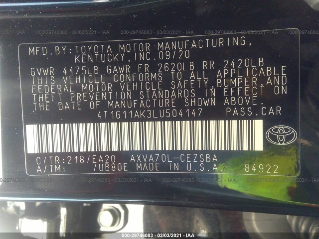 Photo 8 VIN: 4T1G11AK3LU504147 - TOYOTA CAMRY 