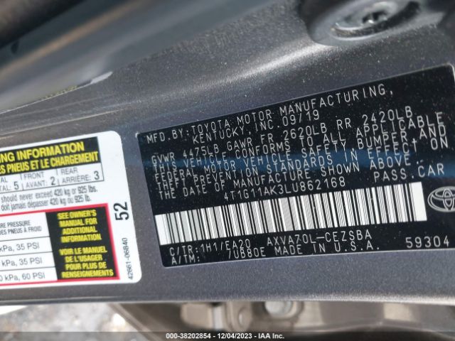 Photo 8 VIN: 4T1G11AK3LU862168 - TOYOTA CAMRY 