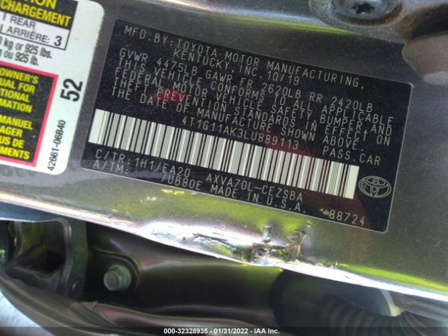 Photo 8 VIN: 4T1G11AK3LU889113 - TOYOTA CAMRY 