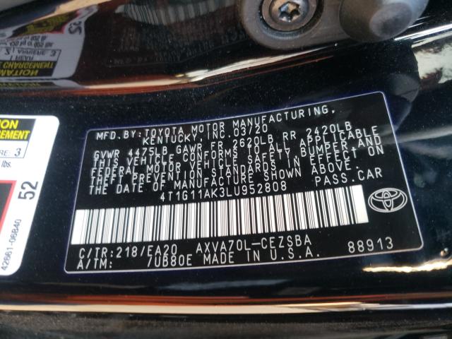 Photo 9 VIN: 4T1G11AK3LU952808 - TOYOTA CAMRY SE 