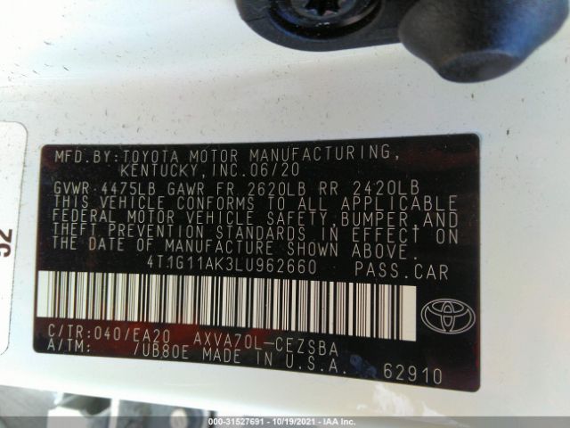 Photo 8 VIN: 4T1G11AK3LU962660 - TOYOTA CAMRY 