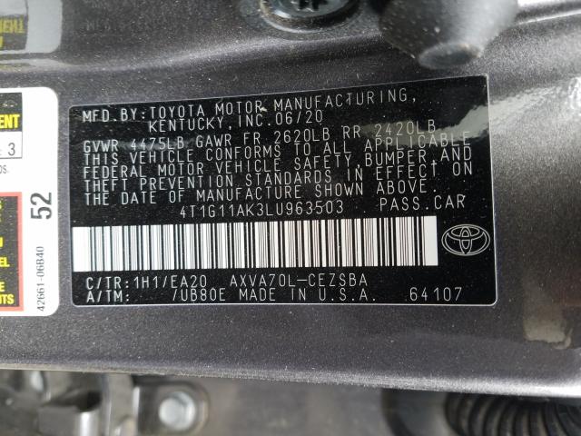 Photo 9 VIN: 4T1G11AK3LU963503 - TOYOTA CAMRY SE 