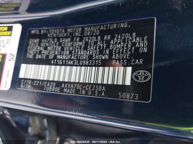 Photo 8 VIN: 4T1G11AK3LU983315 - TOYOTA CAMRY 