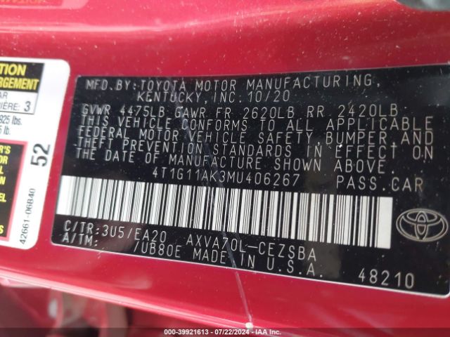 Photo 8 VIN: 4T1G11AK3MU406267 - TOYOTA CAMRY 