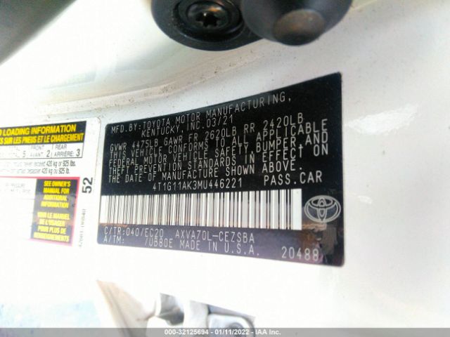 Photo 8 VIN: 4T1G11AK3MU446221 - TOYOTA CAMRY 