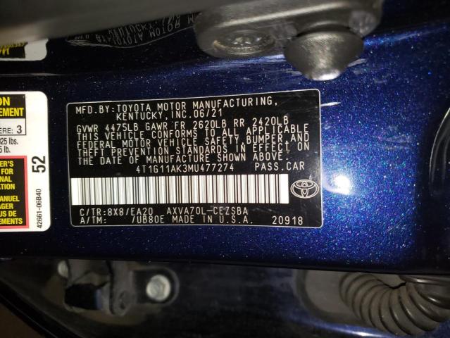 Photo 11 VIN: 4T1G11AK3MU477274 - TOYOTA CAMRY 