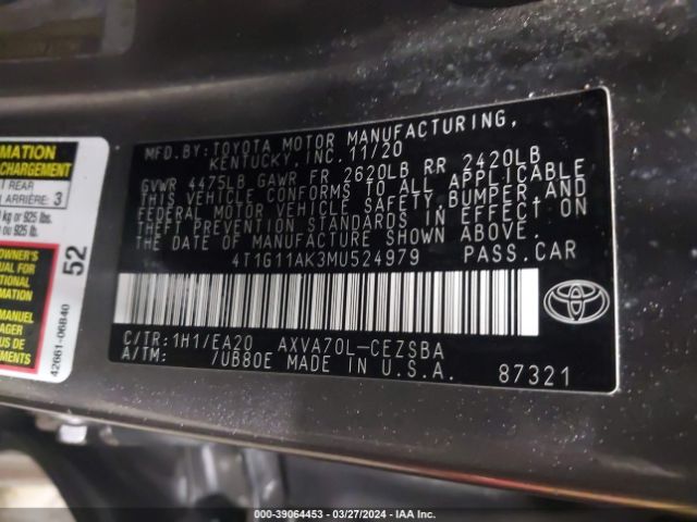 Photo 8 VIN: 4T1G11AK3MU524979 - TOYOTA CAMRY 