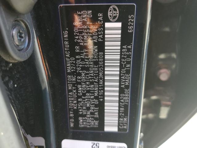 Photo 11 VIN: 4T1G11AK3MU536808 - TOYOTA CAMRY SE 