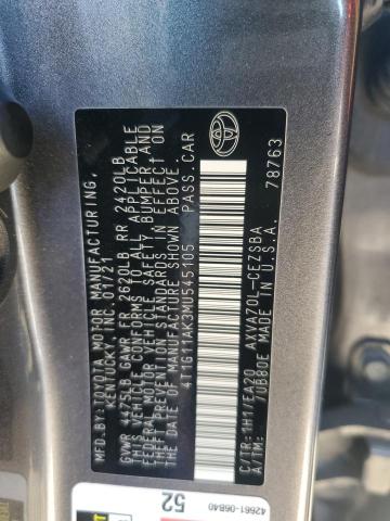 Photo 11 VIN: 4T1G11AK3MU545105 - TOYOTA CAMRY SE 