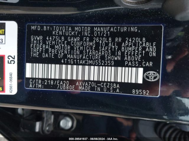 Photo 8 VIN: 4T1G11AK3MU552359 - TOYOTA CAMRY 