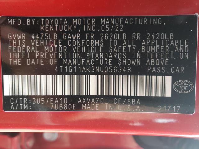 Photo 12 VIN: 4T1G11AK3NU056348 - TOYOTA CAMRY SE 