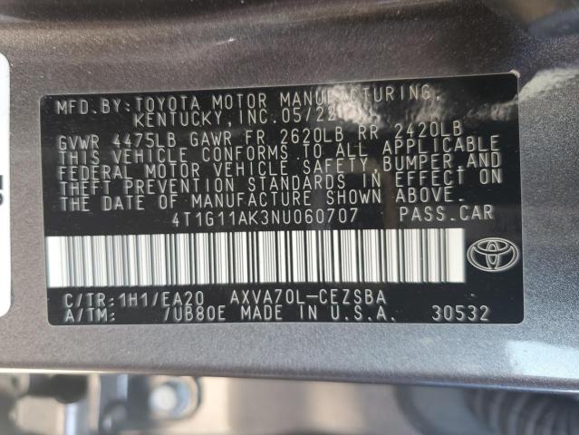 Photo 12 VIN: 4T1G11AK3NU060707 - TOYOTA CAMRY 